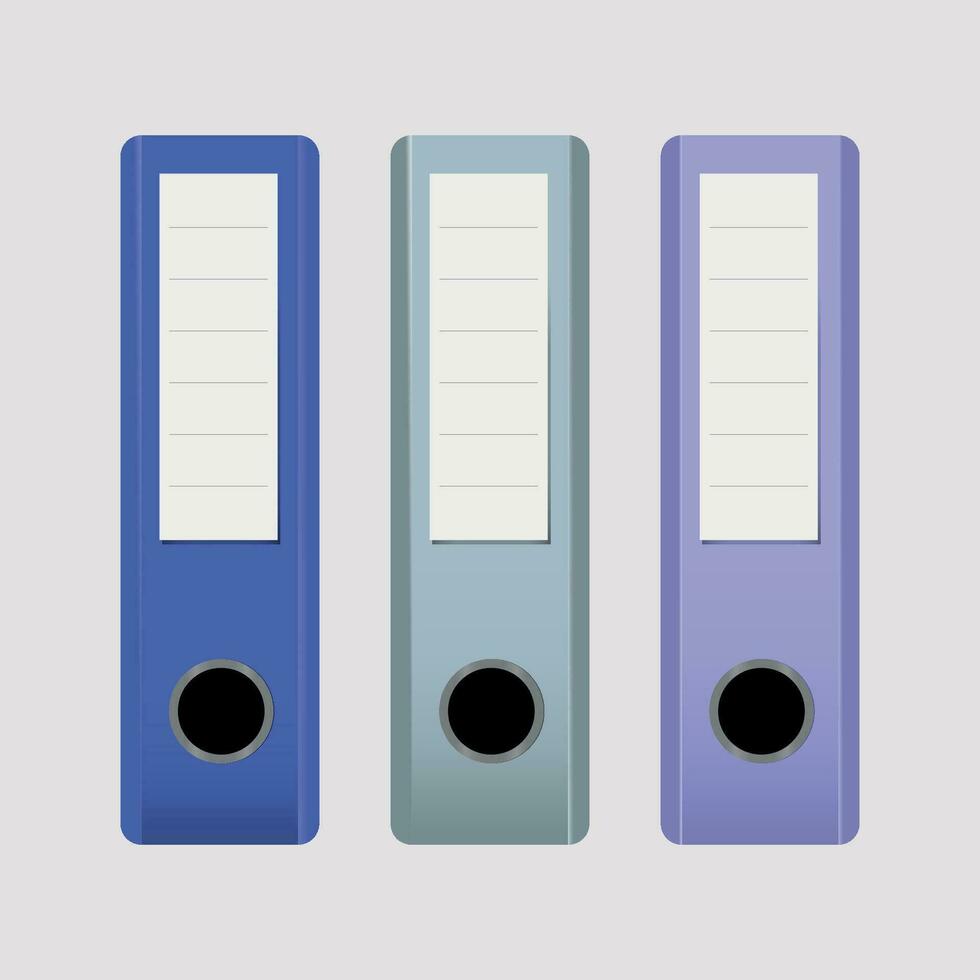 Realistic office folders vector