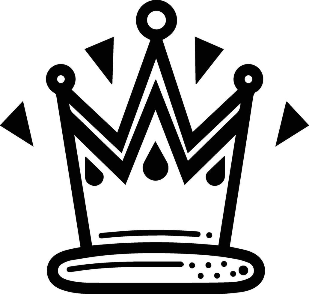crown logo in flat line art style vector