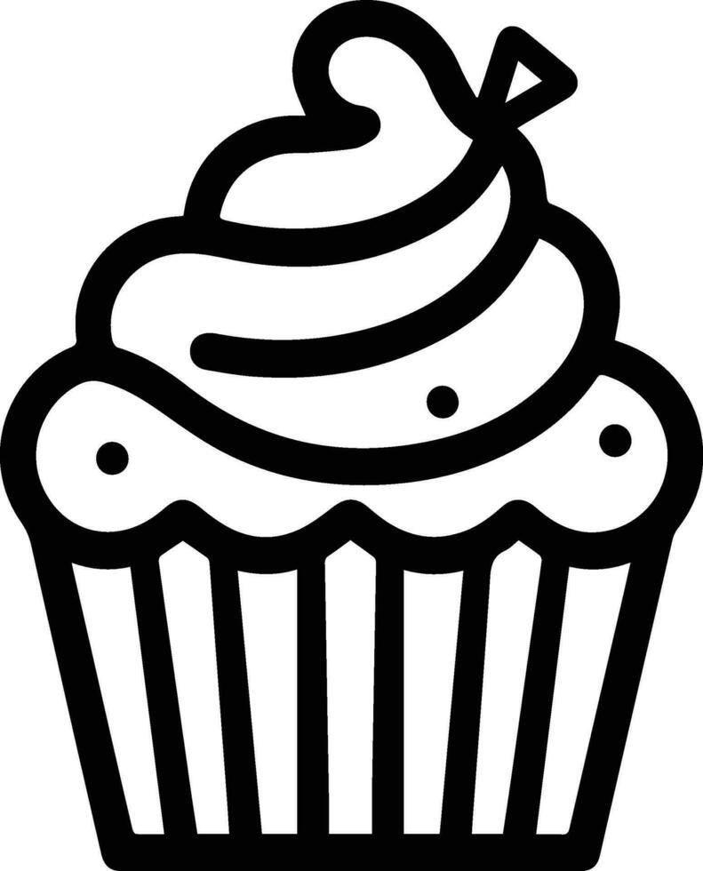 Cupcakes logo in flat line art style vector