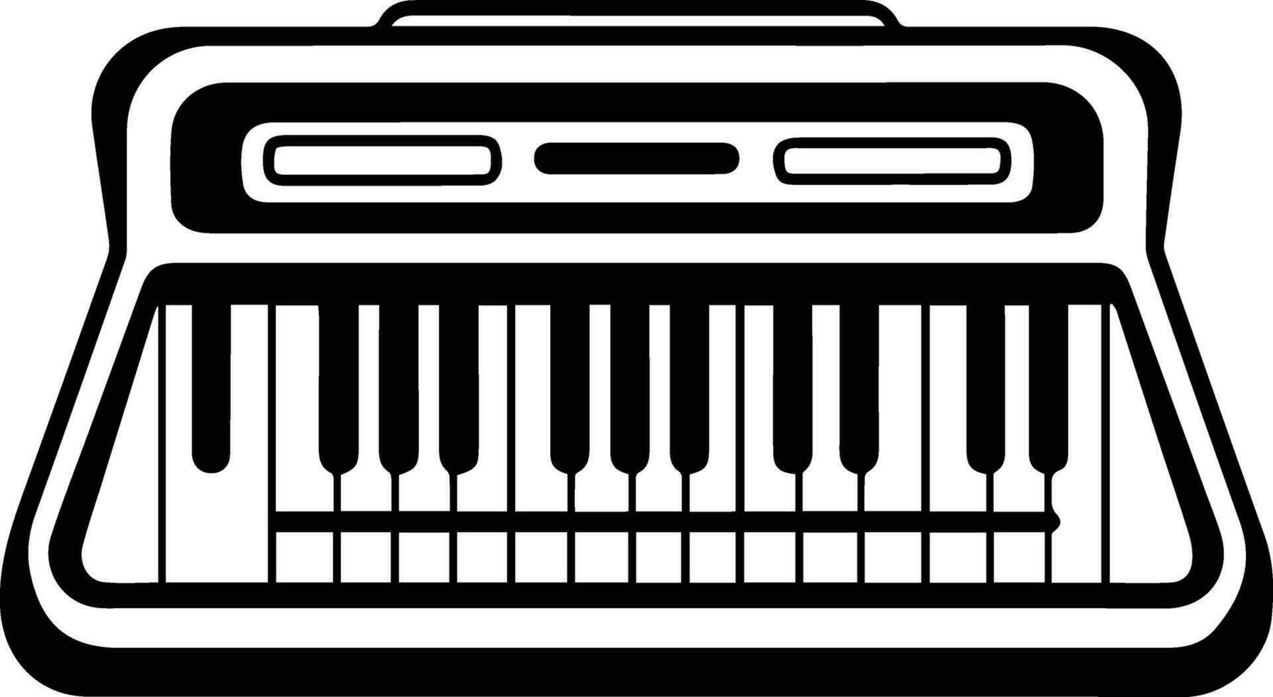 minimalist piano logo in flat line art style vector