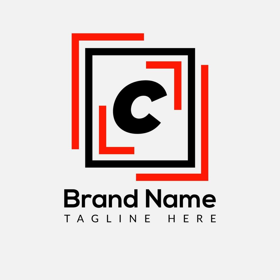 Abstract C letter modern initial lettermarks logo design vector