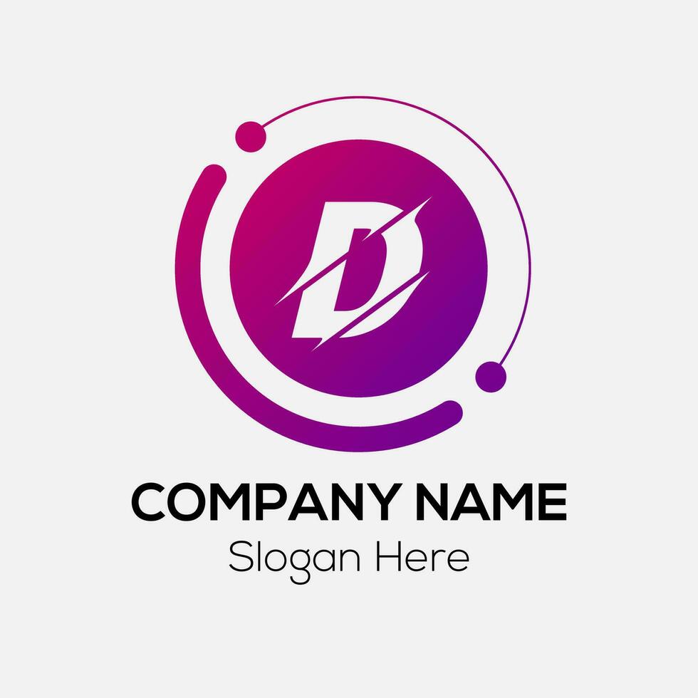 Abstract D letter modern initial lettermarks logo design vector