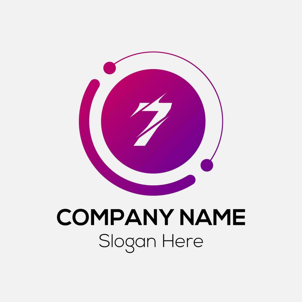 Abstract 7 letter modern initial logo design vector
