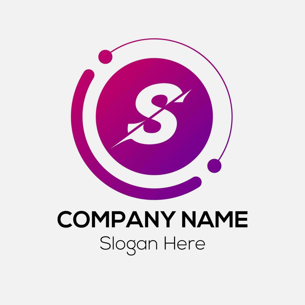 Abstract S letter modern initial Tech lettermarks logo design vector