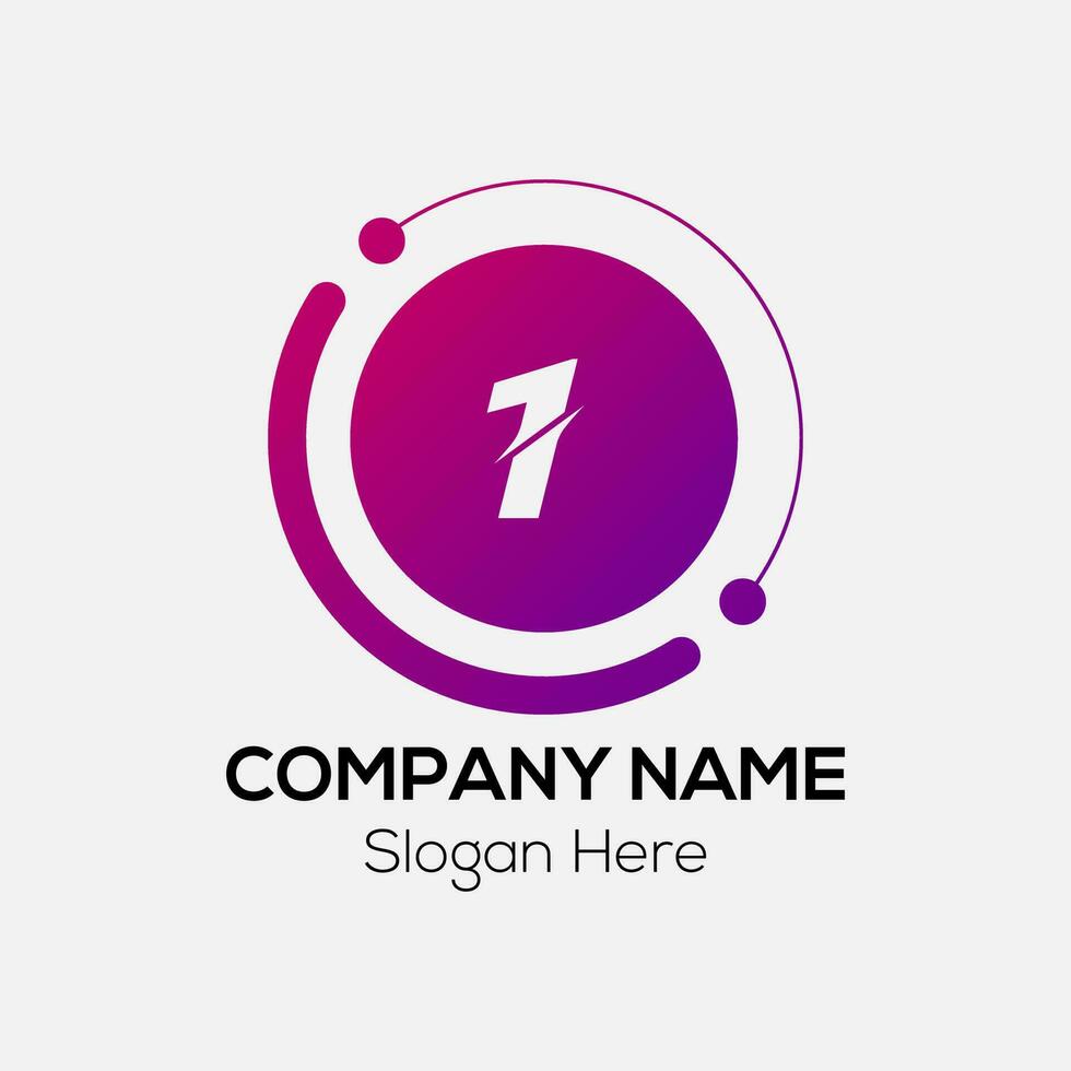 Abstract 1 letter modern initial logo design vector
