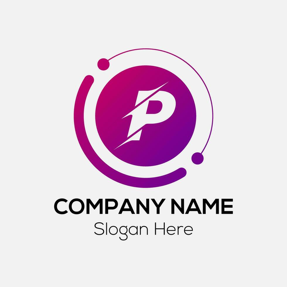 Abstract P letter modern initial lettermarks logo design vector