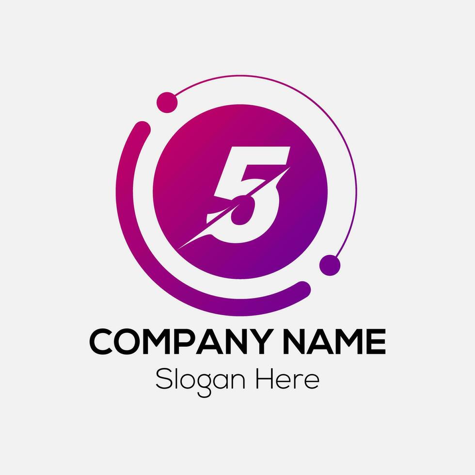 Abstract 5 letter modern initial logo design vector