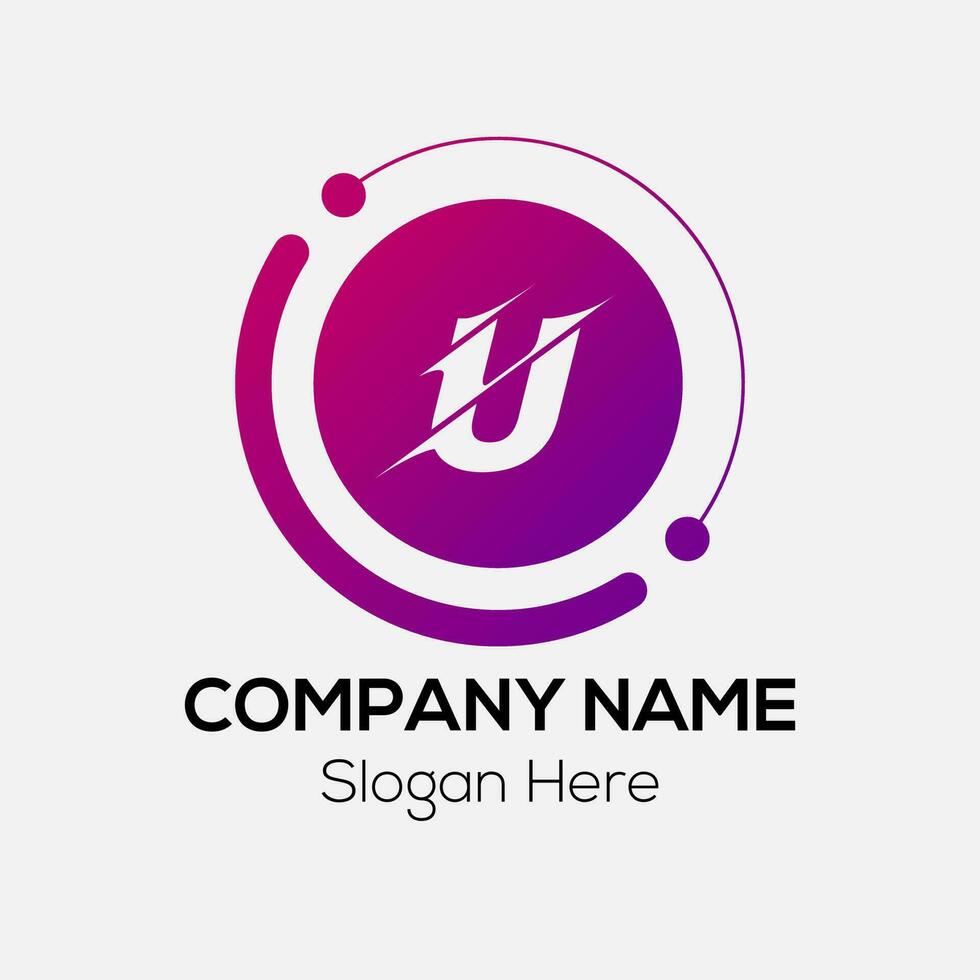 Abstract U letter modern initial lettermarks logo design vector