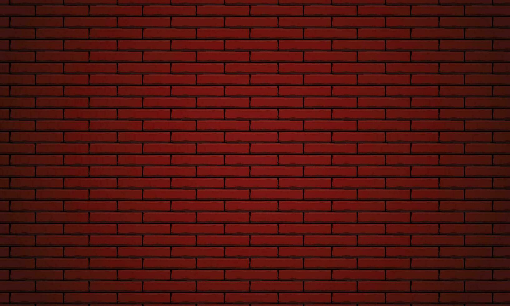 Vector drak red brick wall texture illustration using as background and wallpaper with copy space