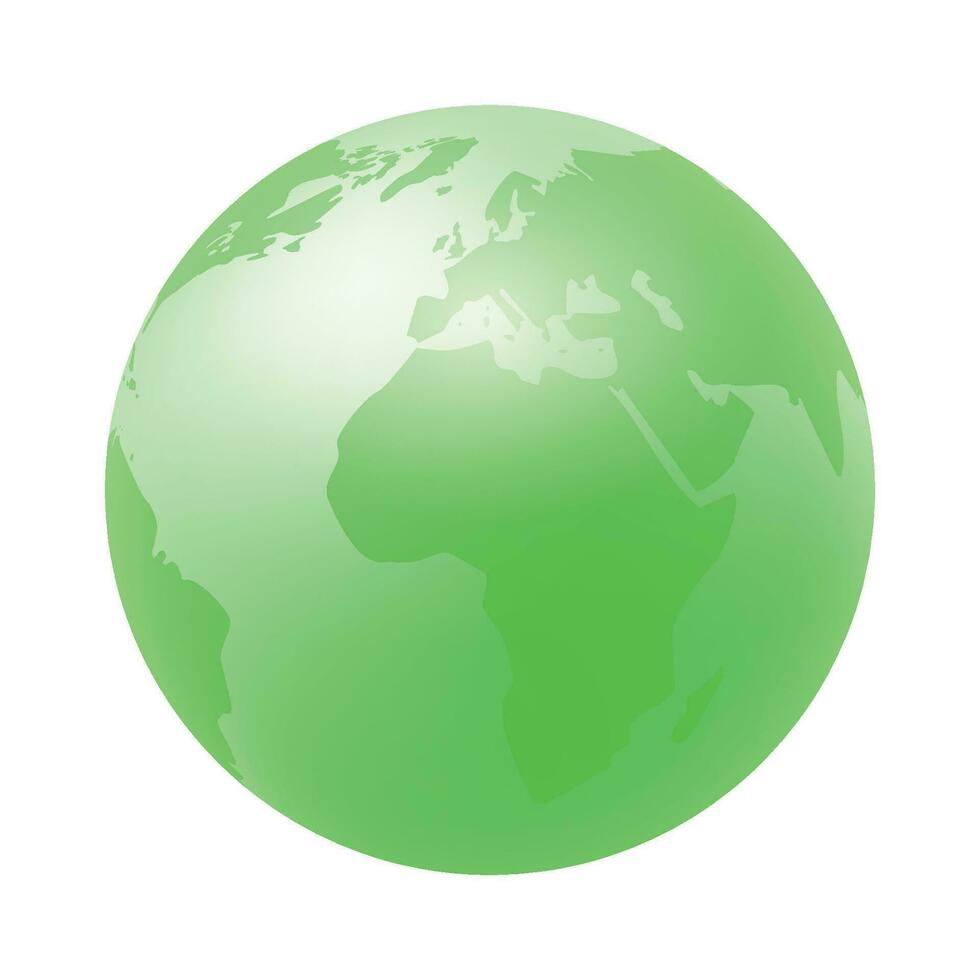 Vector world globe map. north america centered map. green planet sphere icon