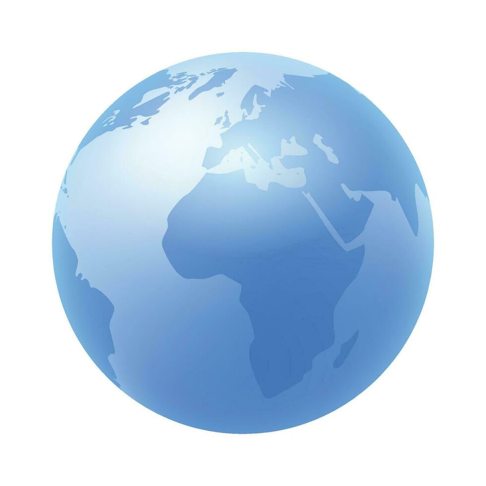 Vector vector world globe map. north america centered map. blue planet sphere icon