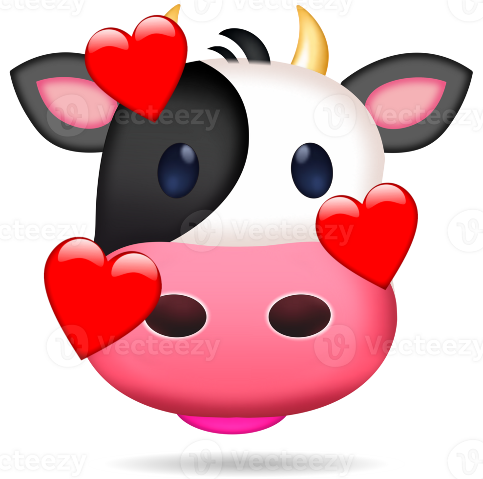 cow emoticon isolated png