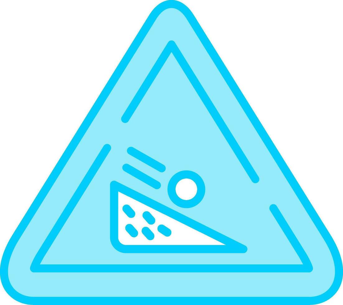 Falling Boulder Sign Vector Icon