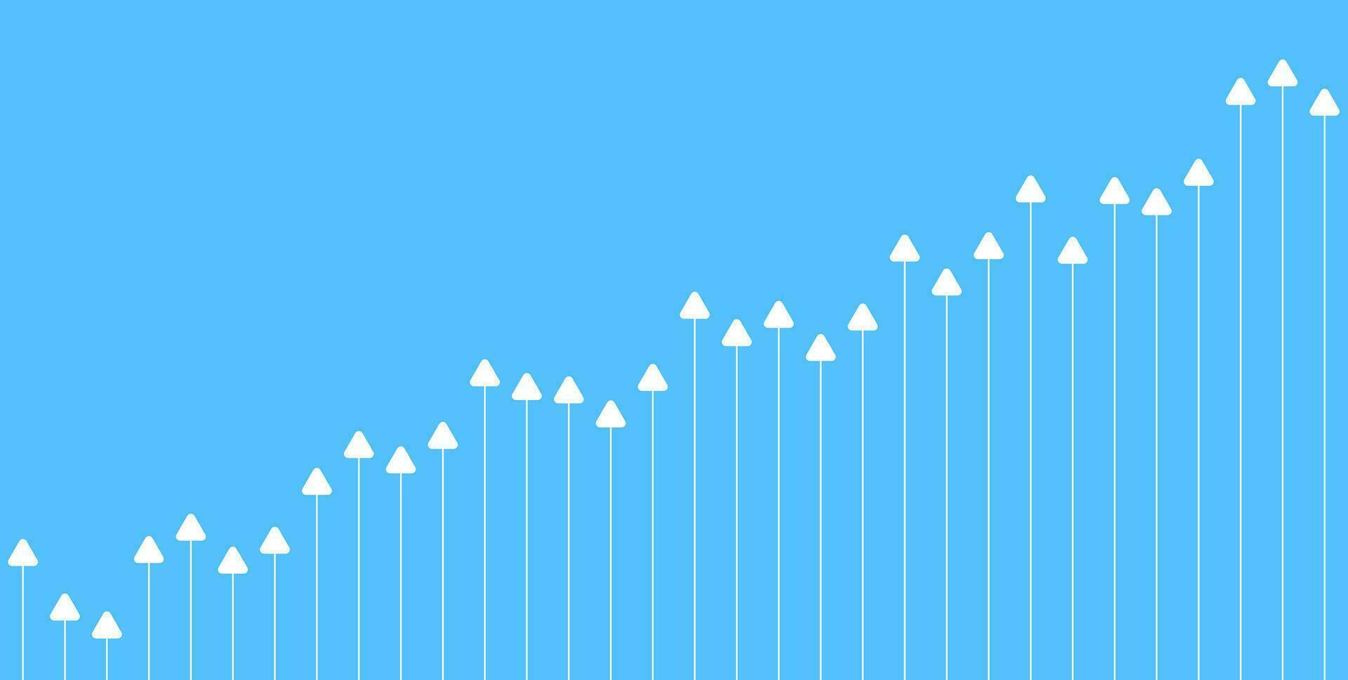 Abstract growing financial graph chart background vector