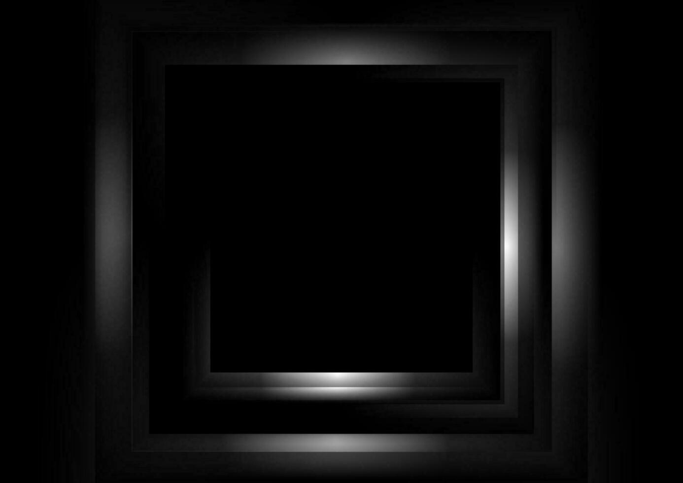 White grey abstract glossy squares on black background vector