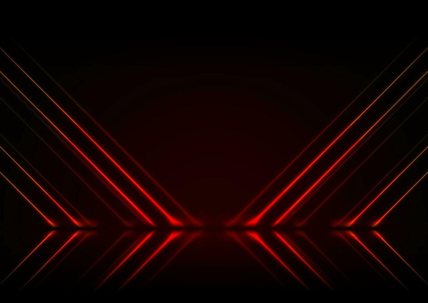 Red neon lines abstract technology background vector