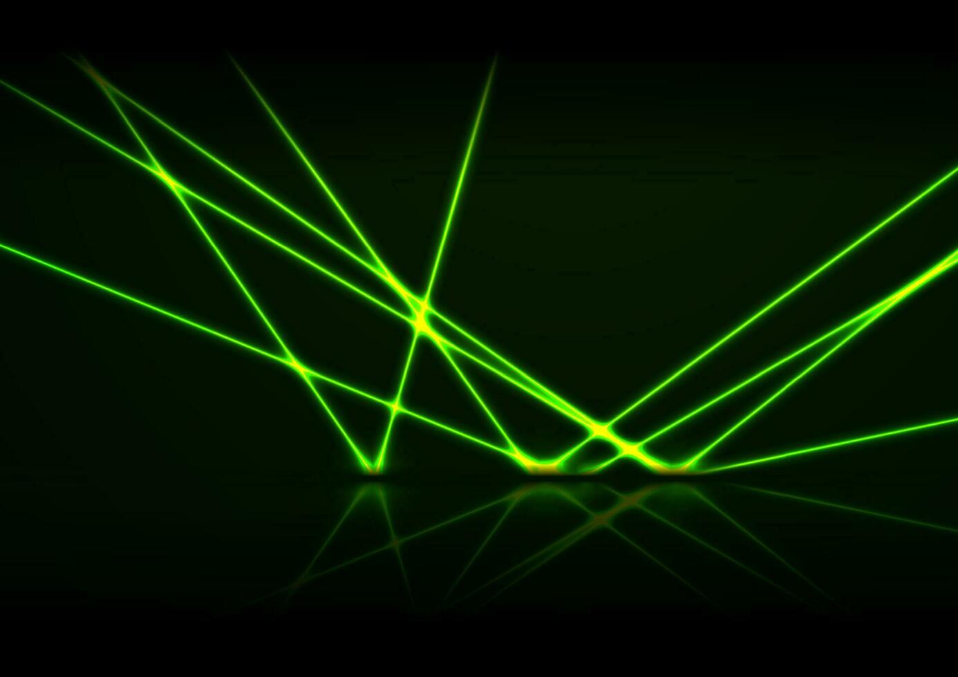 Green neon laser lines technology modern background vector
