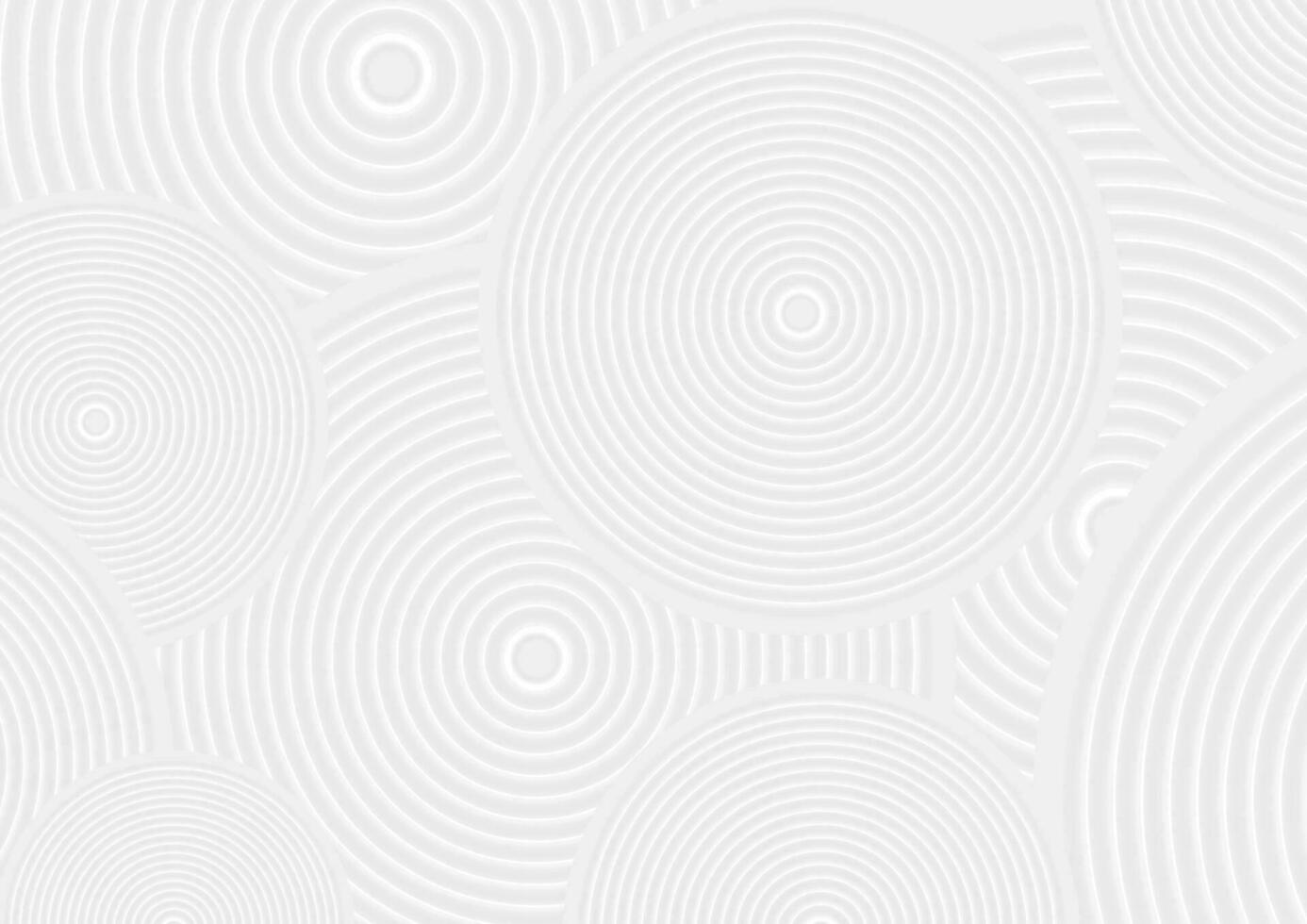 Grey white smooth circles abstract tech background vector