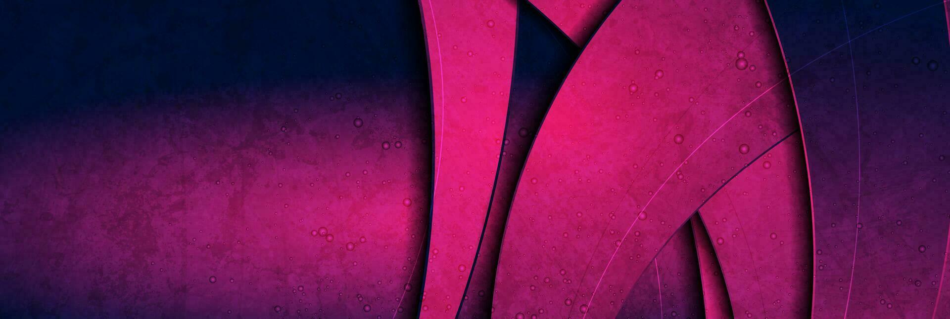 Purple and blue grunge waves abstract material background vector