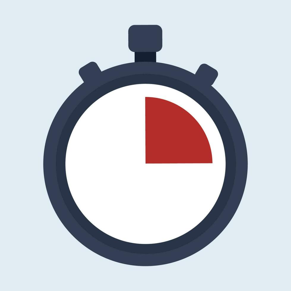Vector stopwatch icon illustration in flat style timer vector illustration on isolated background