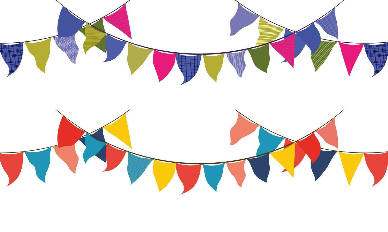 Vector set of carnival, flag garlands for a holiday