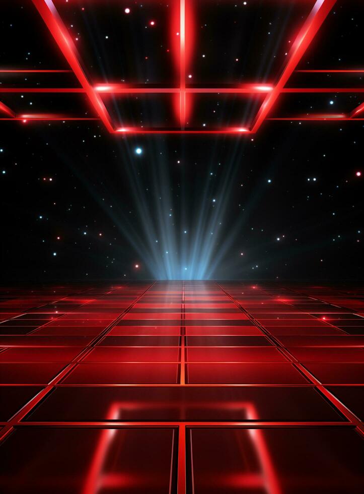 Ai Generative Backdrop Red Spotlights For Flyers, Banner and Backgrounds realistic image ultra hd high design photo
