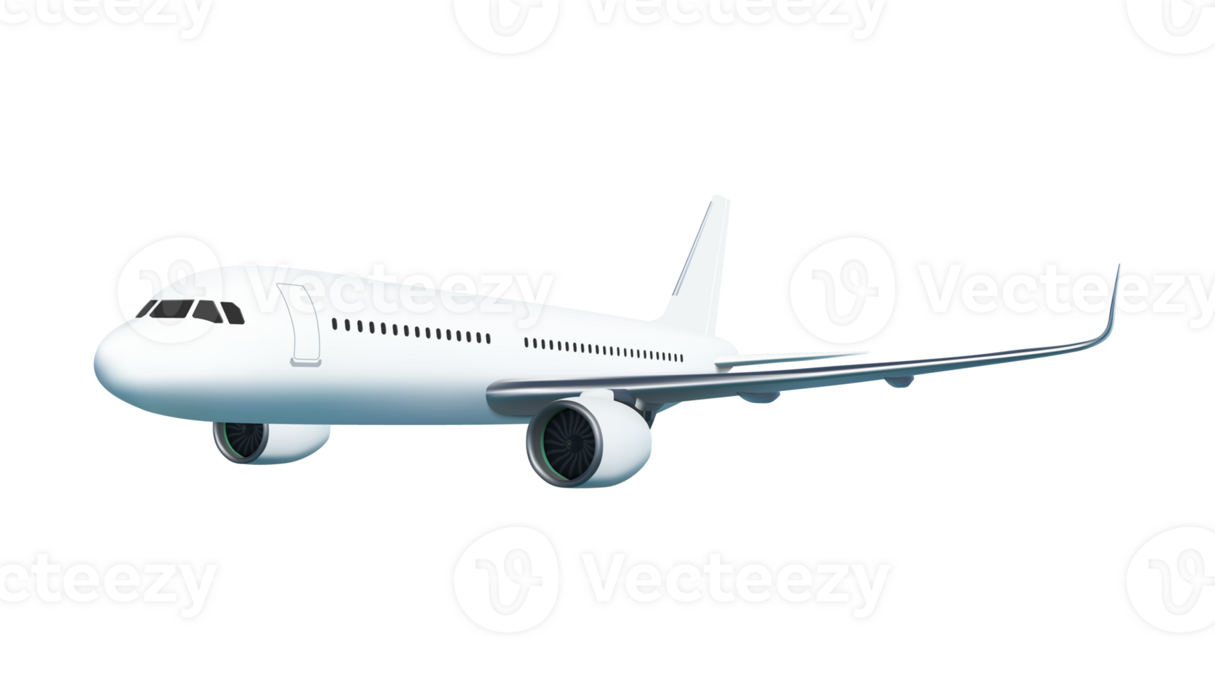 Realistic aircraft or airplane on side view png