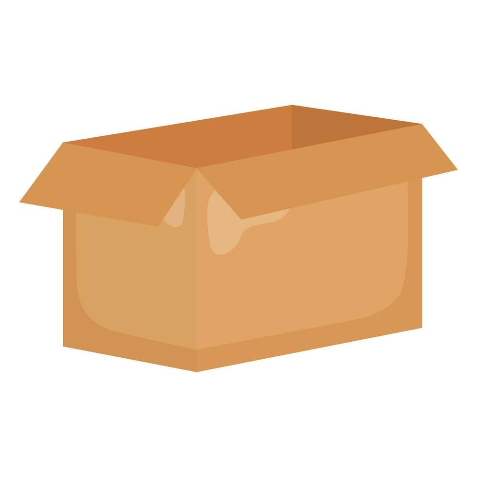 Vector empty paper box cartoon vector illustration isolated object