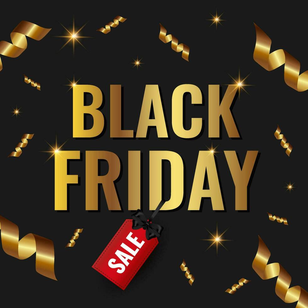 Black Friday sale banner. Social media post template. vector