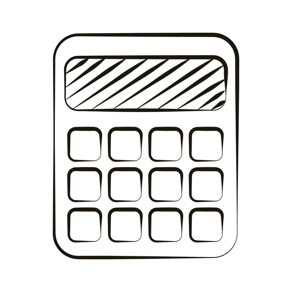 vector bolsillo calculadora garabatear bosquejo de colegio suministro Finanzas equipo mano dibujado vector ilustración