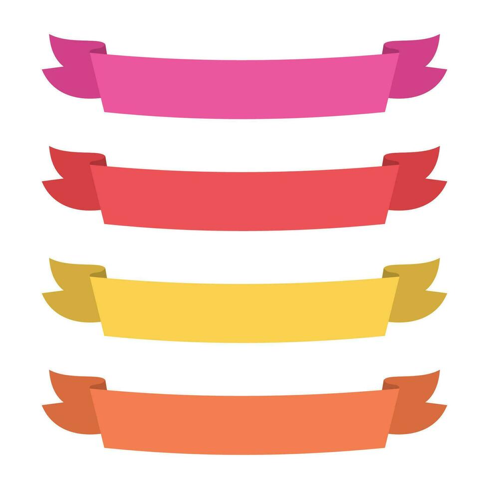 Vector set of ribbon banner label collection design vector illustration