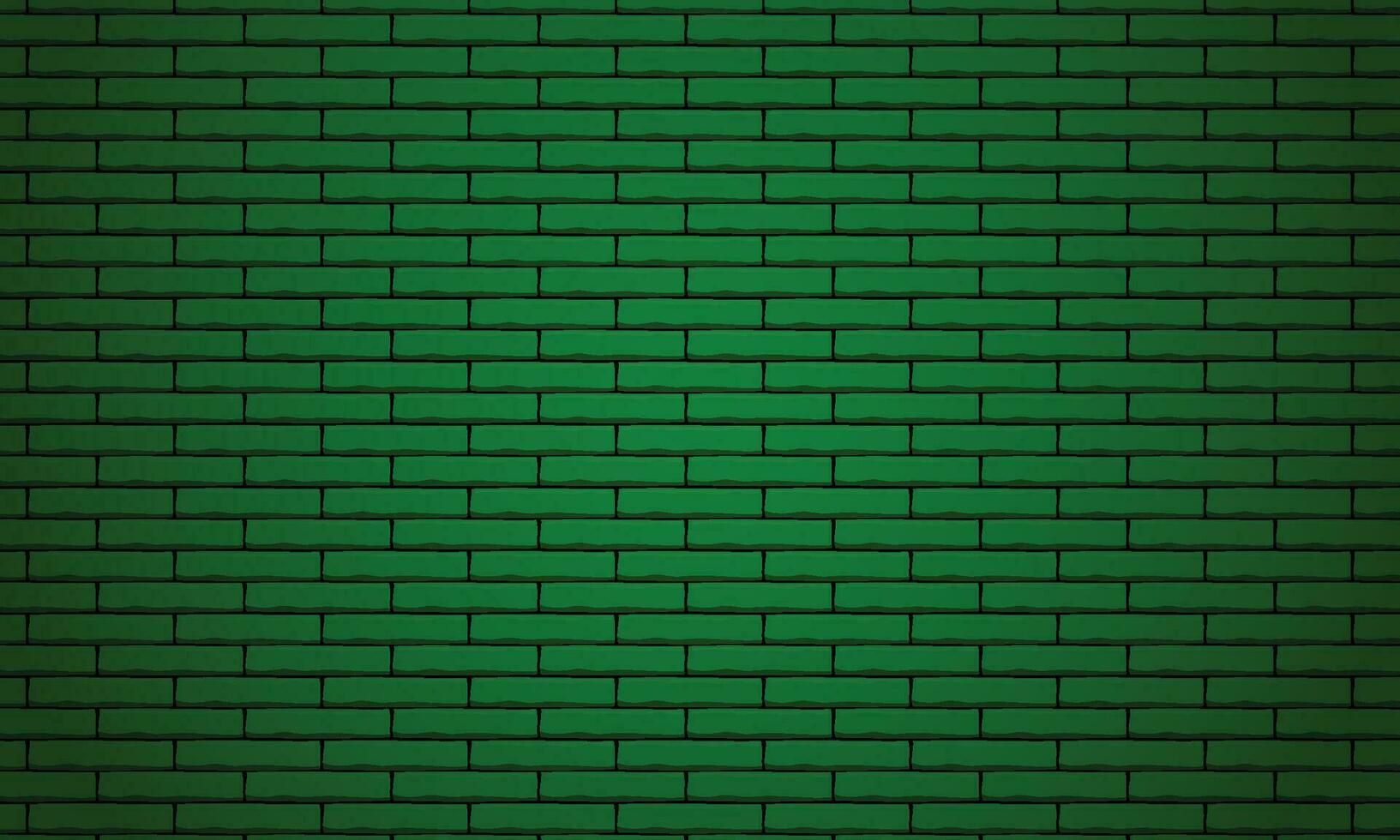 Vector drak green brick wall texture illustration using as background and wallpaper with copy space
