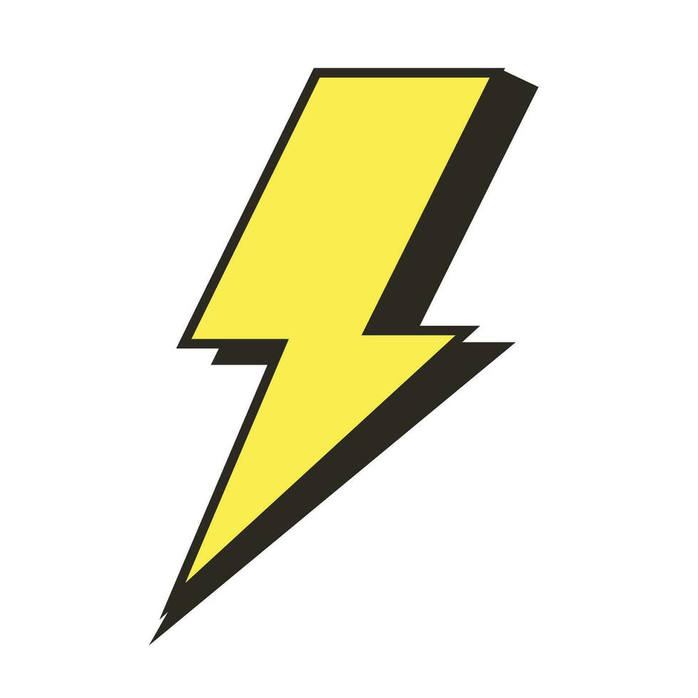 Vector lightning bolt coloured outline