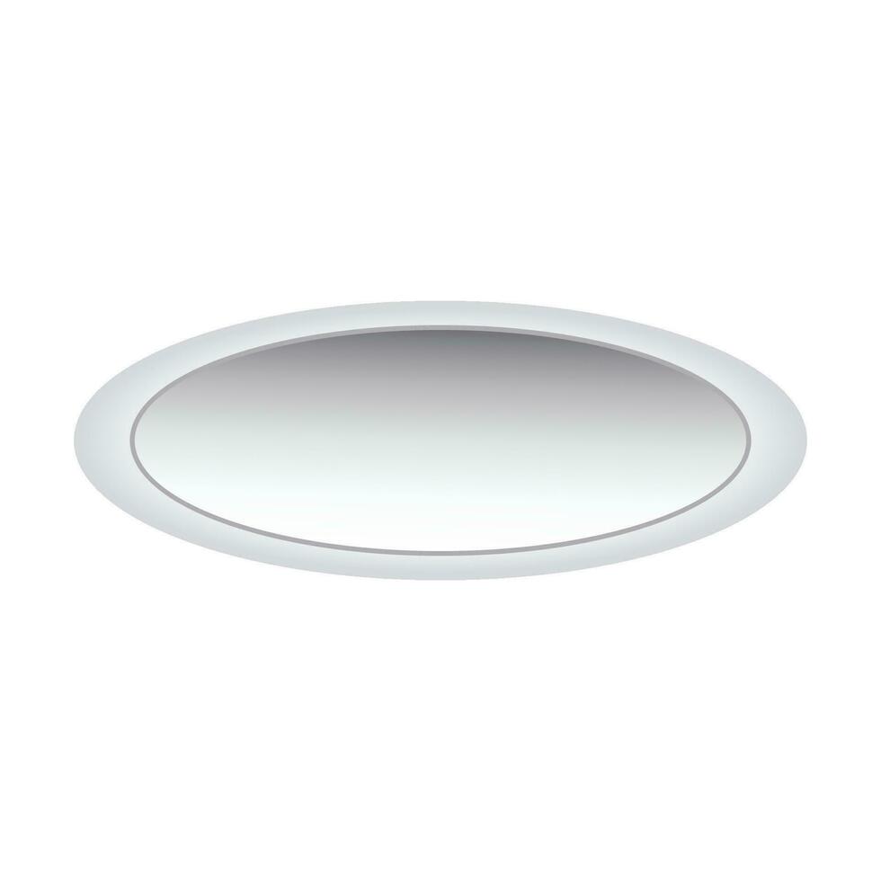 Vector 3d realistic white empty porcelain ceramic plate with reflection closeup isolated on white background