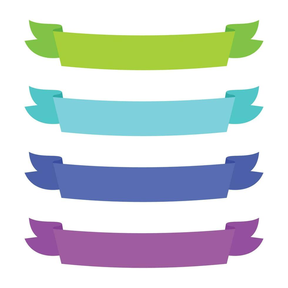 Vector set of ribbon banner label collection design