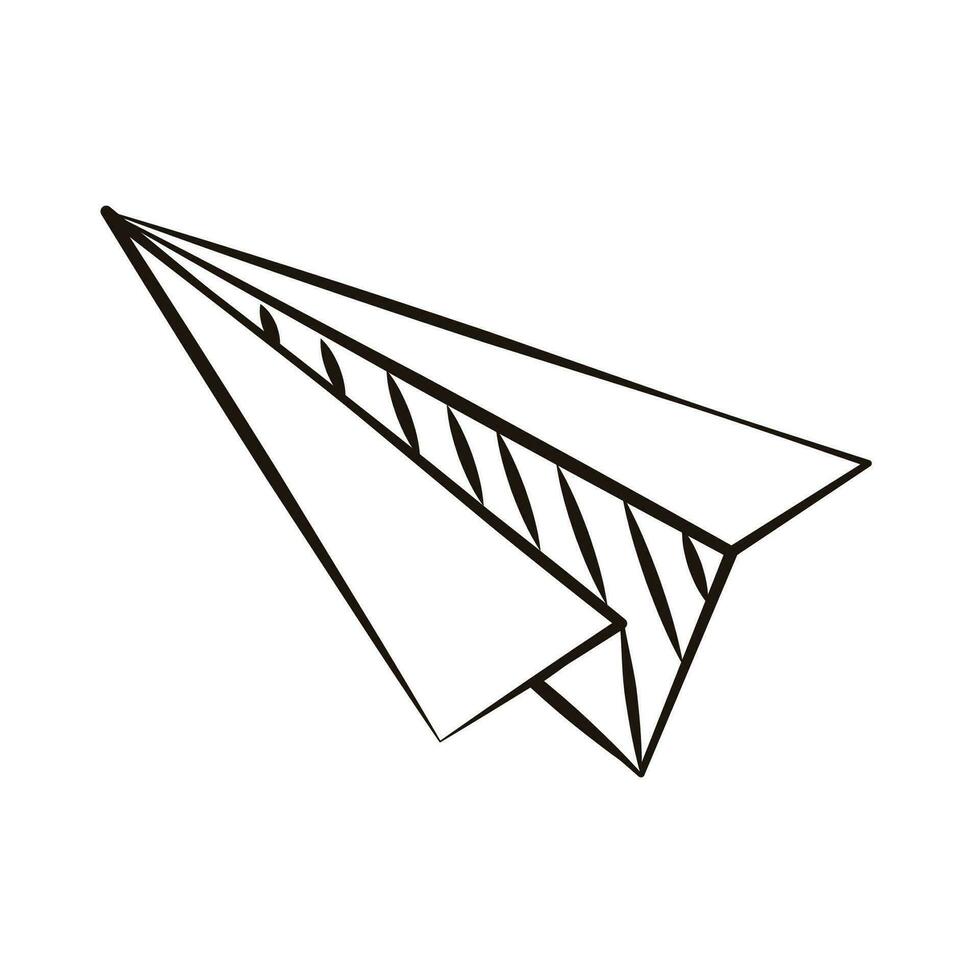 Vector hand drawn send airplane on white