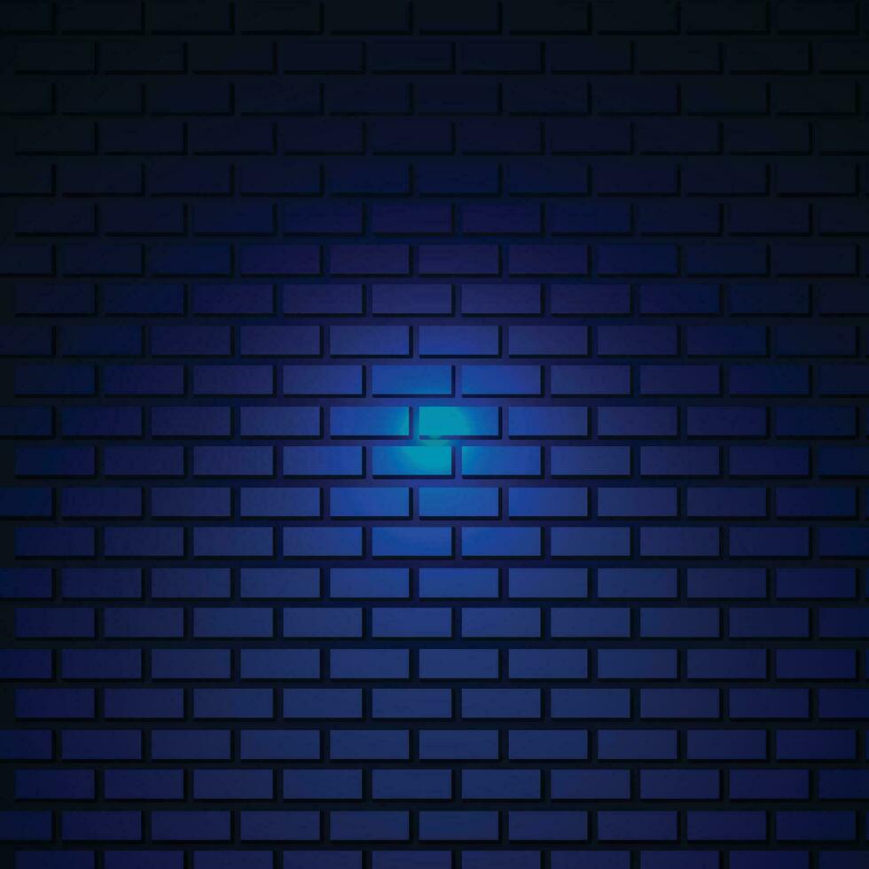 Vector nightly brick wall. background for neon lights. concept dark brick wall text place
