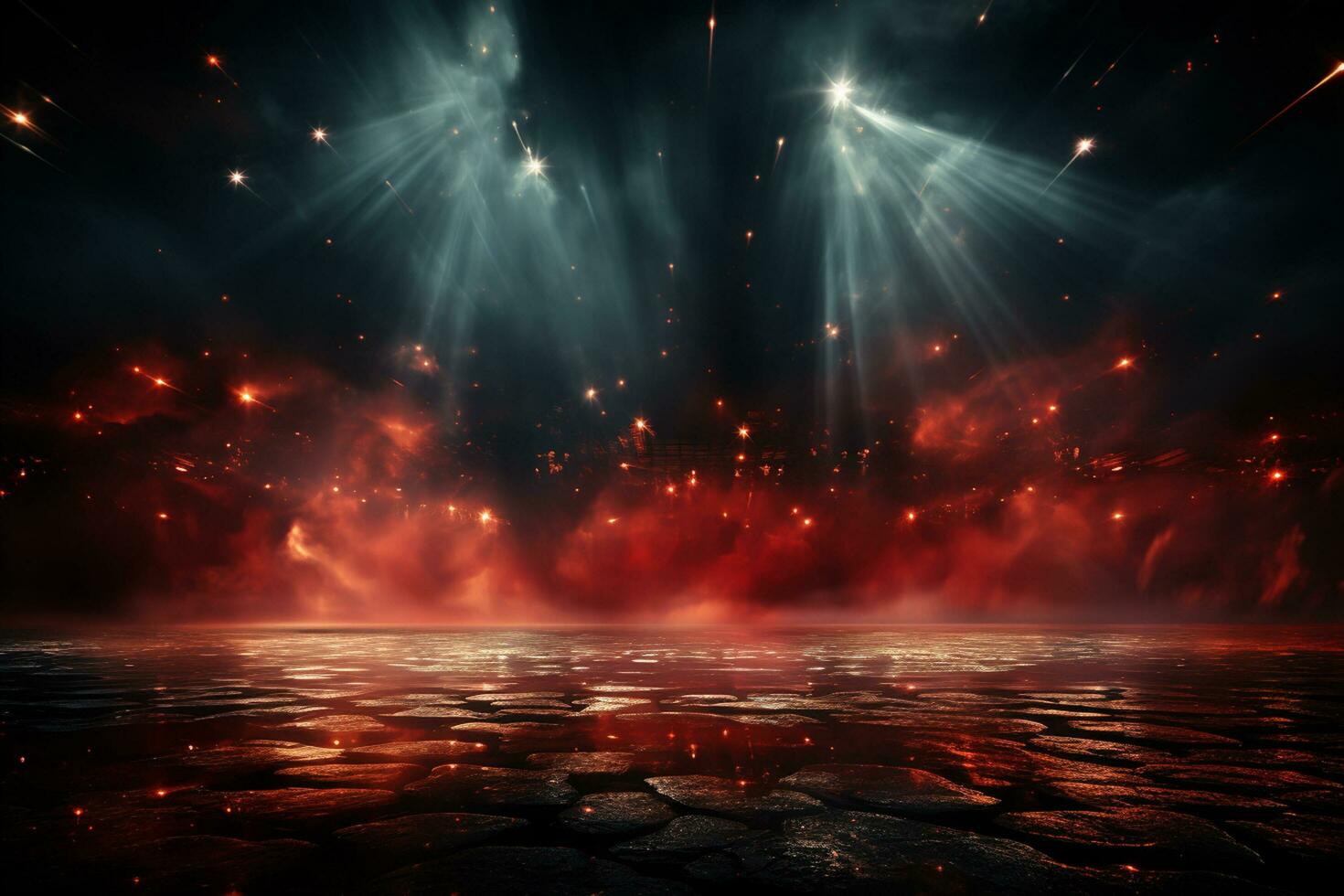 Ai Generaitve Backdrop With Illumination Of Red Spotlights For Flyers realistic image ultra hd high design photo