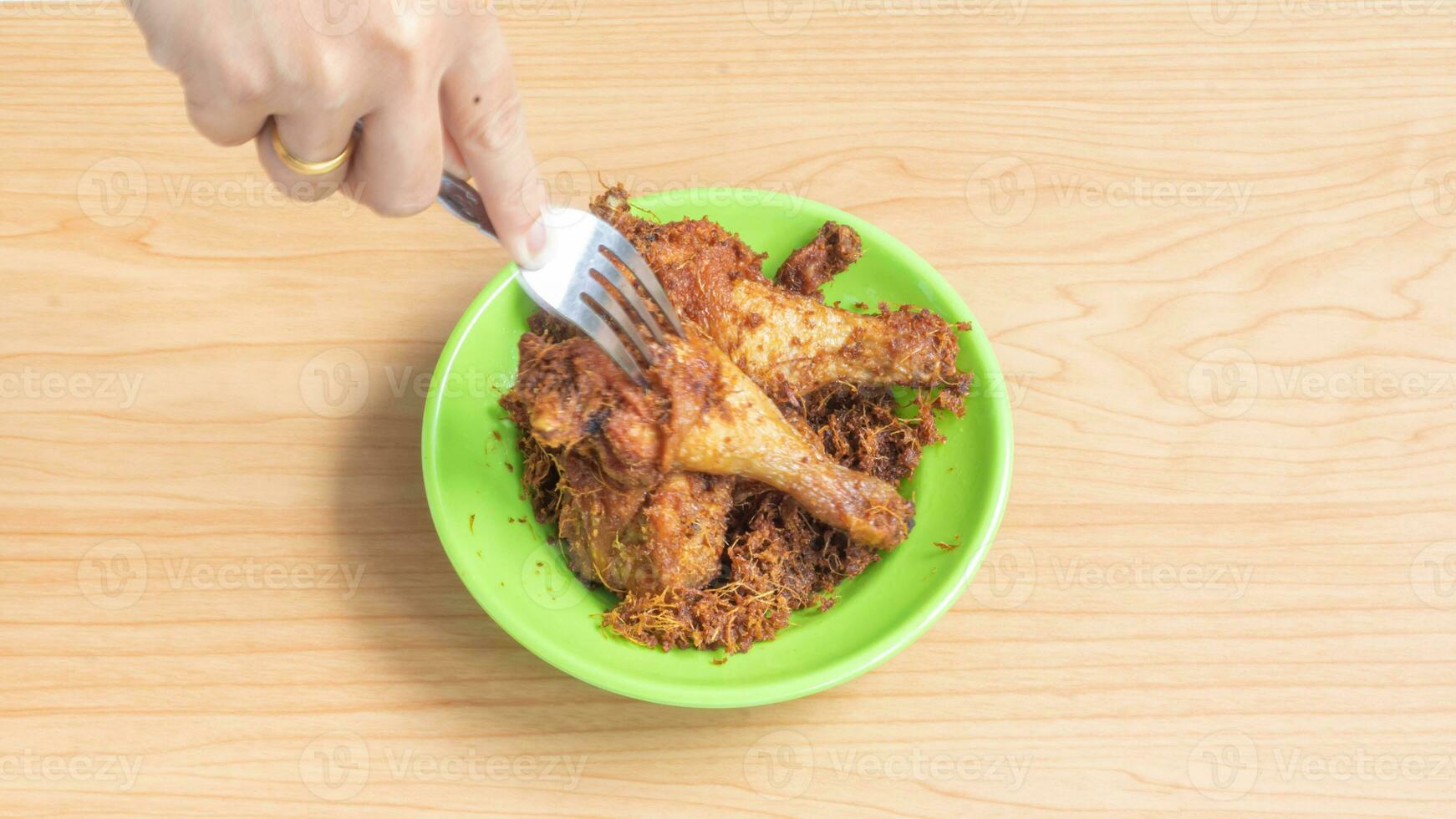 Ayam goreng Kalasan, Indonesia traditional cuisine made from fried chicken photo