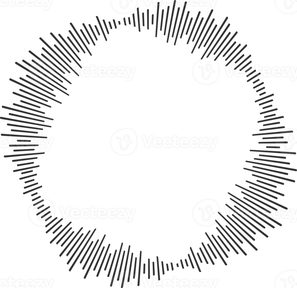 Circle sound wave. Audio music equalizer. Round circular icon. Spectrum radial pattern and frequency frame png