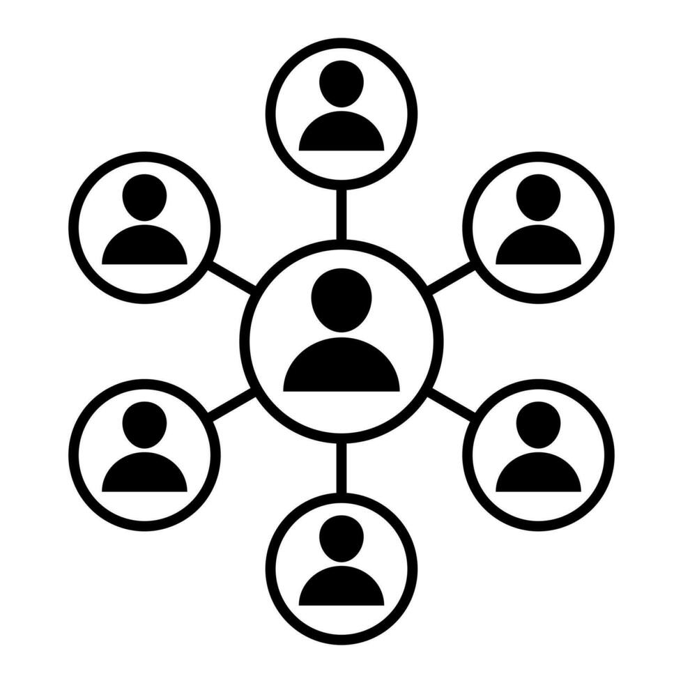 People network icon. Social network connection and global business communication concept. Vector icon isolated on white background.