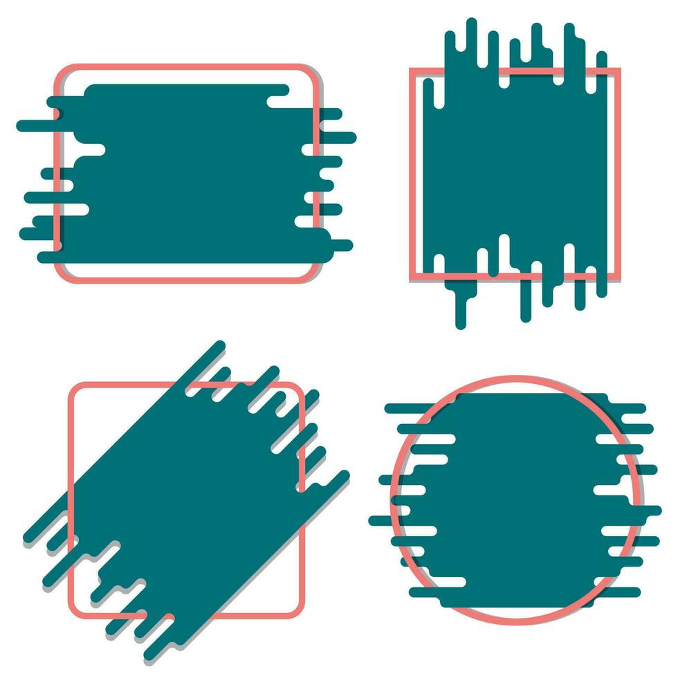 Collection of flat design abstract fluid frame vector