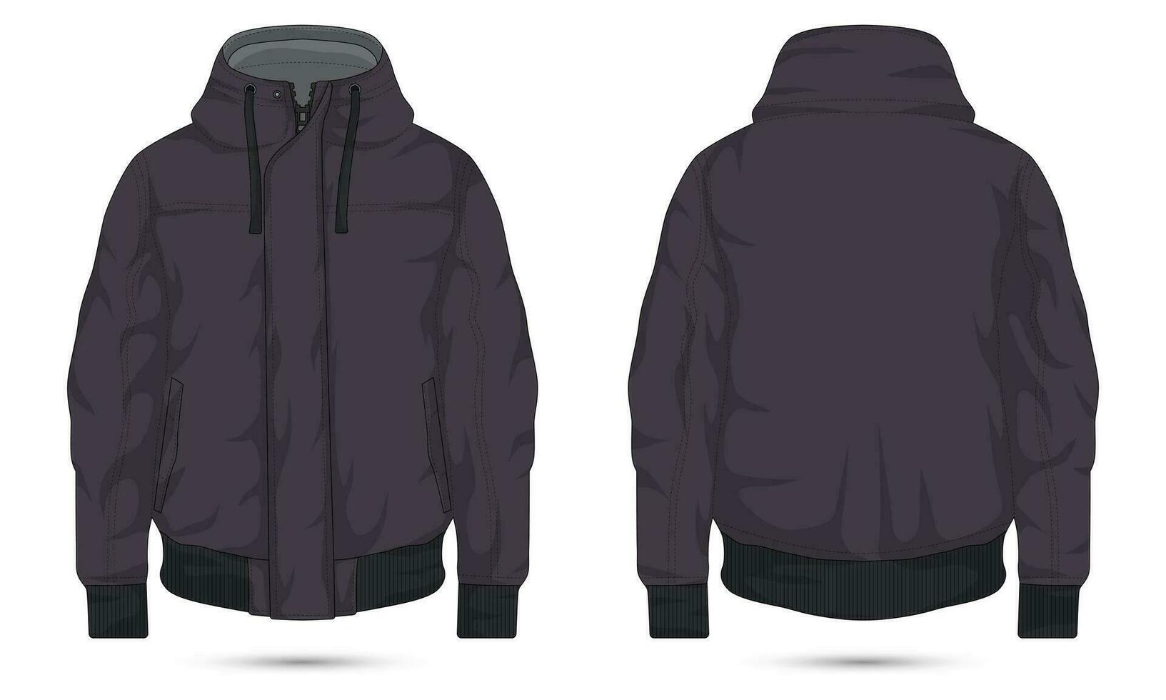 The puffer jacket full zip front closure, adorned with a stylish zipper