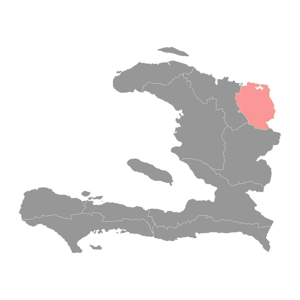 nord est Departamento mapa, administrativo división de Haití. vector ilustración.
