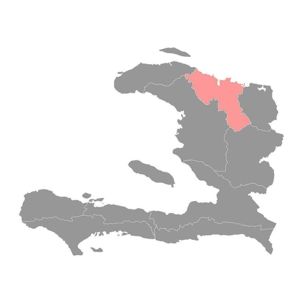 Nord department map, administrative division of Haiti. Vector illustration.