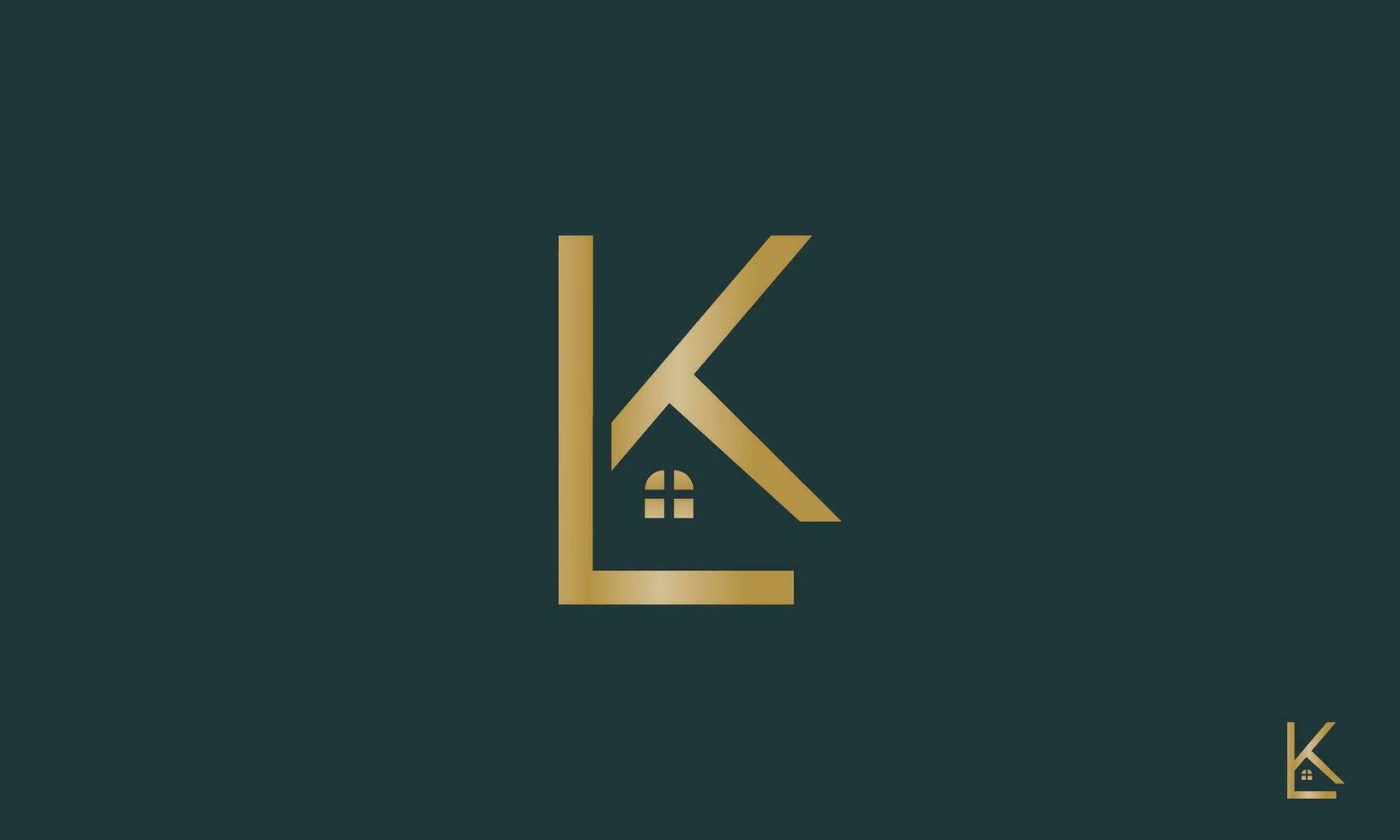 lk kl l k inicial real inmuebles letra lujo prima logo. vector