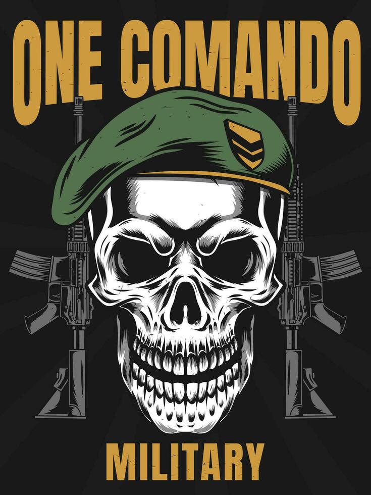 one commando military poster design vector