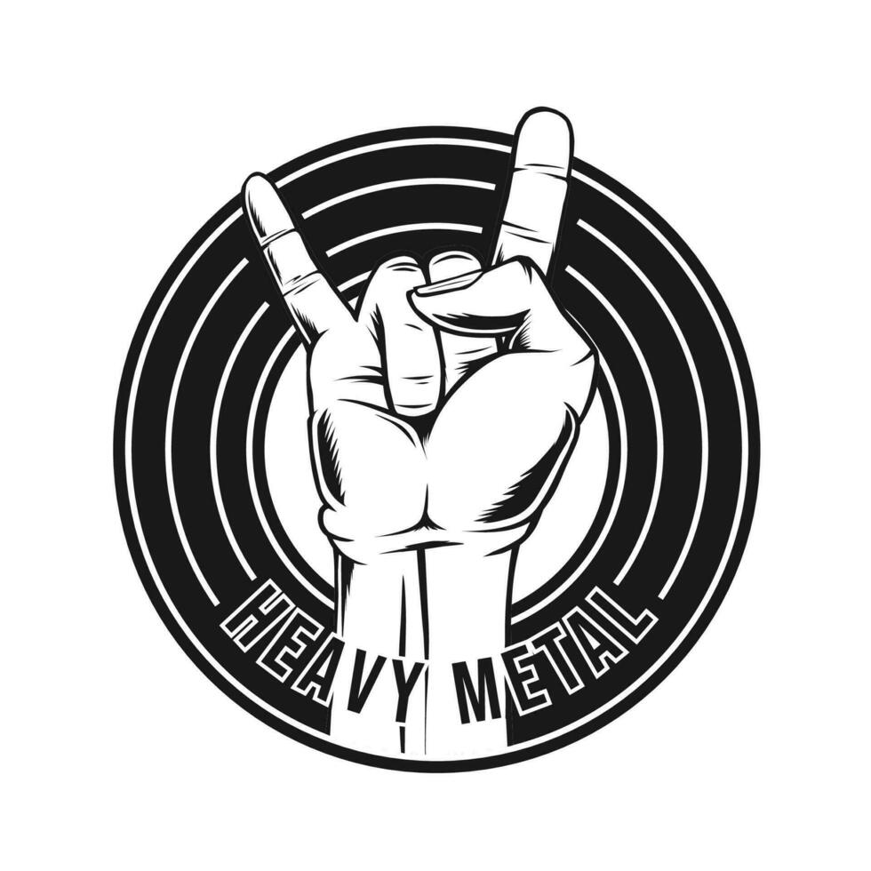 Heavy metal hand sign design, for logo and other uses vector