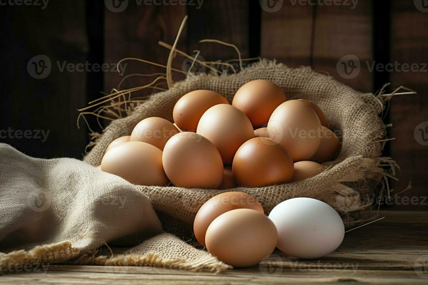 Organic Farm Fresh Eggs Straight From the Coop. created with Generative AI photo