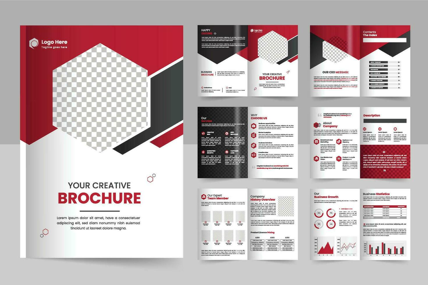 Brochure template layout design and corporate minimal multipage brochure template design vector